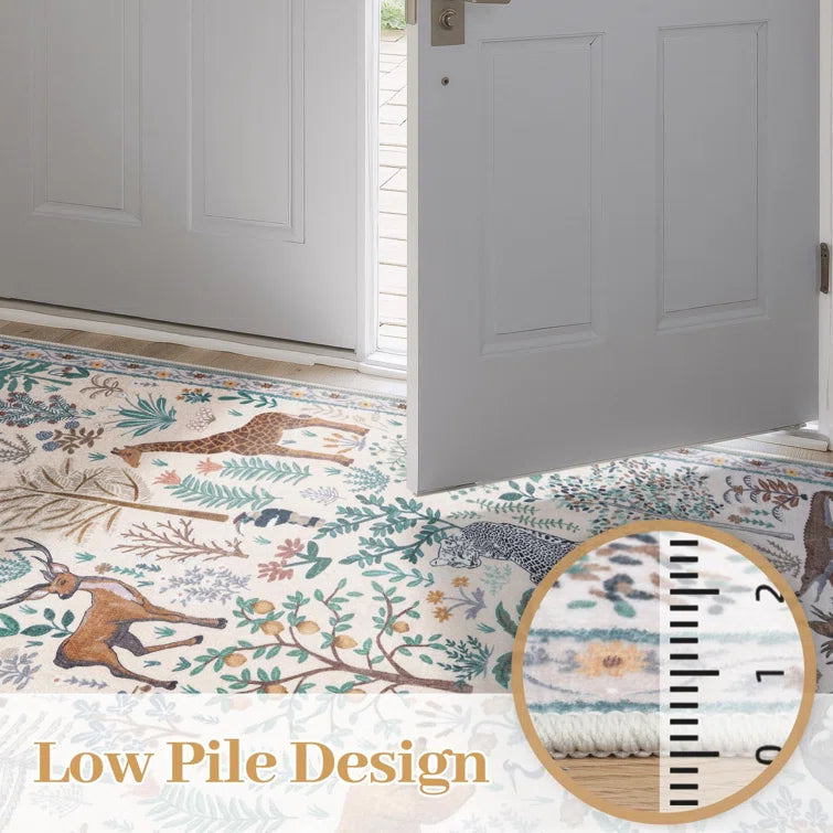 Goldene Jungle Area Rugs for Living Room Bedroom Thin Modern Nursery Rug Non-Shedding Kids Playroom